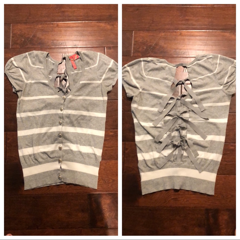 Corset Back Sweater Top - Picture 1 of 7